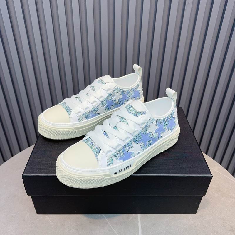Amiri Stars Court Low — Blue Denim / White