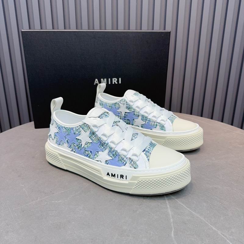 Amiri Stars Court Low — Blue Denim / White